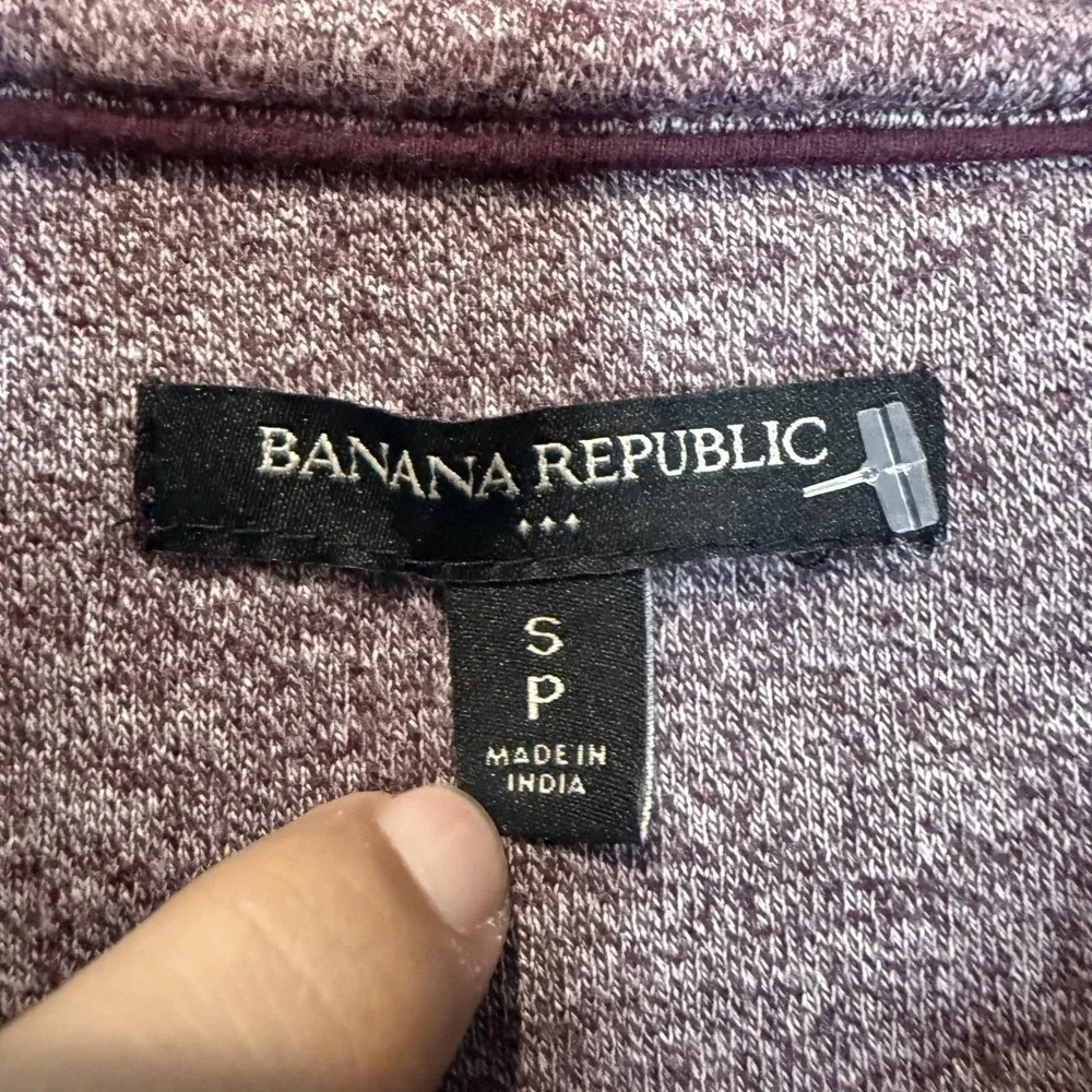 Banana Republic Jacket Mens Small Purple Knit Full Zip Bomber‎ Pockets Casual